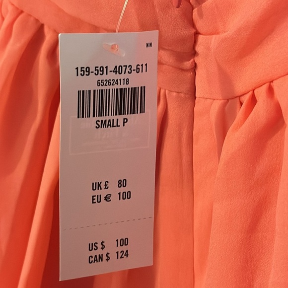 NWT ABERCROMBIE & FITCH peachy pink plunge neck flowy tiered open back dress - Picture 10 of 12